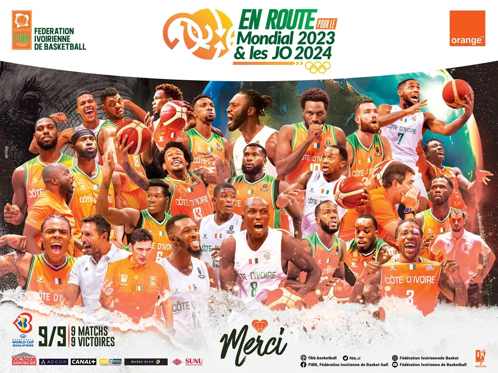 Visuel Fédération Ivoirienne de Basketball : en route pour le Mondial 2023 et les JO 2024
